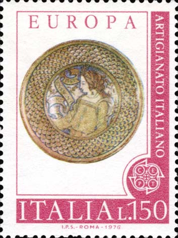 Francobollo Piatto in Maiolica -  1976