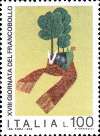 Francobollo Sciarpa che Protegge la Natura -  1976
