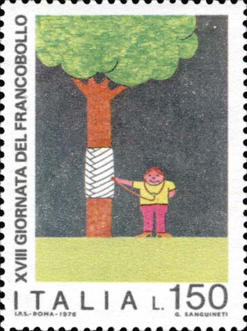 Francobollo Dottore che Visita un Albero Fasciato -  1976