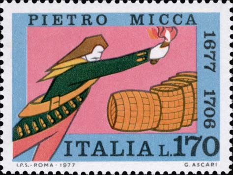 Francobollo Sacrificio di Pietro Micca -  1977