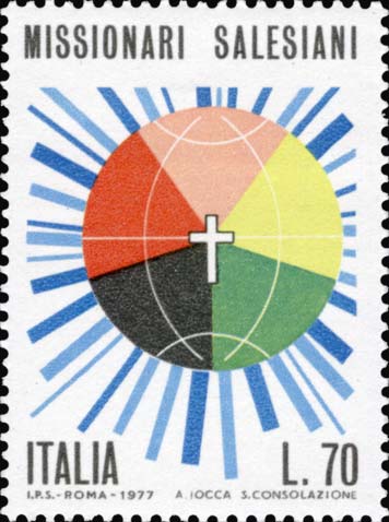 Francobollo Cinque Continenti Stilizzati -  1977