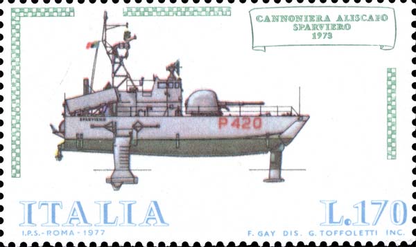 Francobollo Aliscafo "Sparviero" -  1977