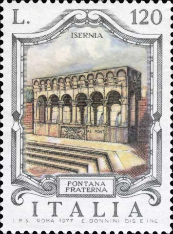 Francobollo Fontana Fraterna, ad Isernia -  1977