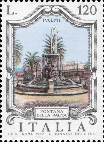 Francobollo Fontana della Palma, a Palmi -  1977