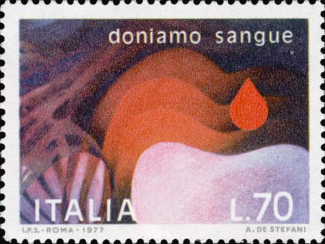 Francobollo Gocce di Sangue -  1977