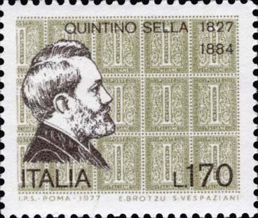 Francobollo Ritratto di Quintino Sella -  1977