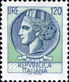 Francobollo Antica Moneta Siracusana -  1977