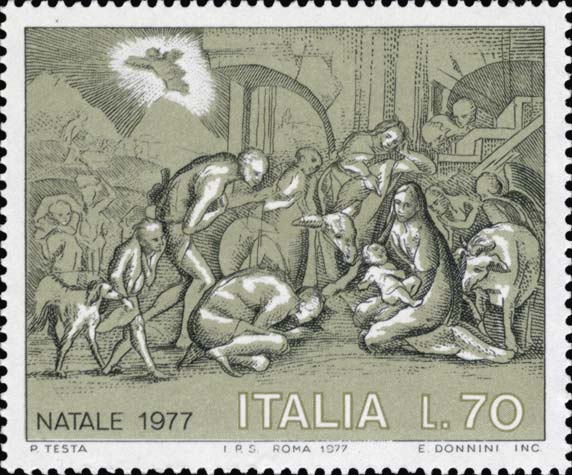 Francobollo Adorazione dei Pastori -  1977