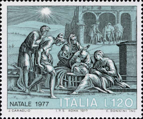 Francobollo Adorazione dei Pastori -  1977
