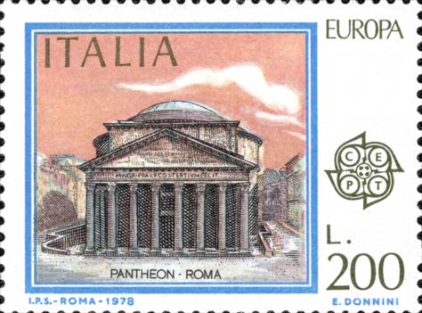 Francobollo Pantheon, a Roma -  1978