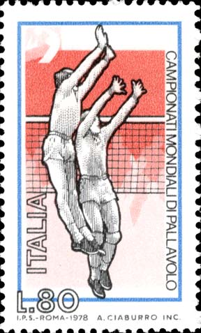 Francobollo Pallavolo, Muro -  1978