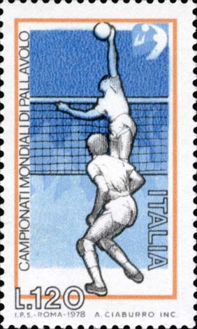 Francobollo Pallavolo, Schiacciata -  1978