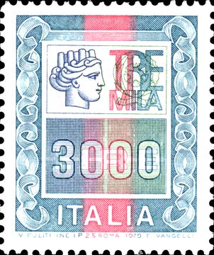 Francobollo Ornamenti e Italia Turrita -  1979