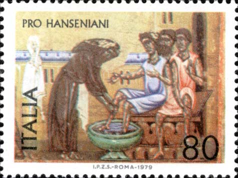 Francobollo San Francesco che Cura i Lebbrosi -  1979