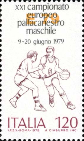 Francobollo Azione di Gioco di Pallacanestro -  1979