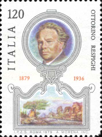 Francobollo Ritratto di Ottorino Respighi -  1979