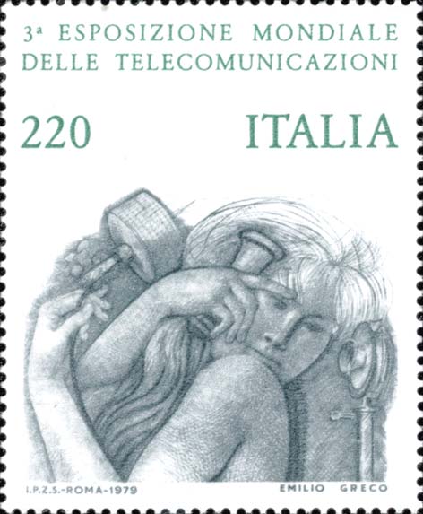 Francobollo Donna e Apparecchio Morse -  1979