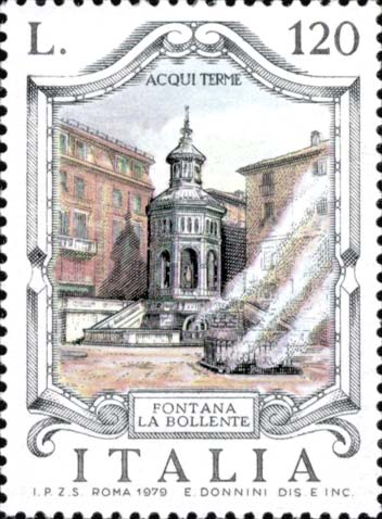 Francobollo Fontana la Bollente, ad Acqui Terme -  1979