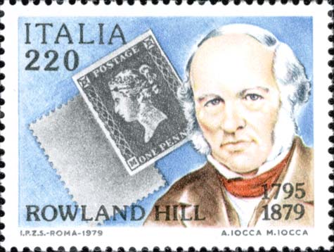 Francobollo Ritratto di Rowland Hill e Penny Black -  1979