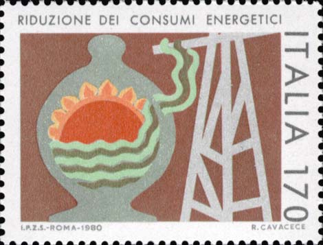 Francobollo Sole e Petrolio -  1980