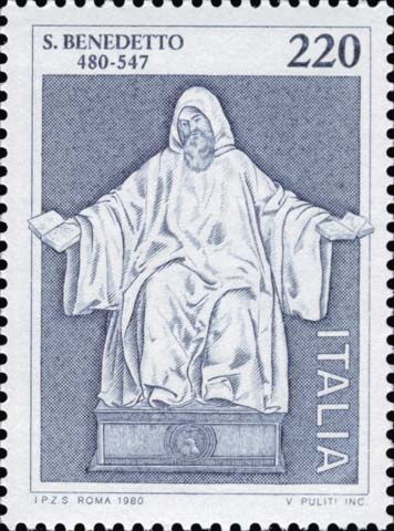 Francobollo Ritratto di San Benedetto -  1980