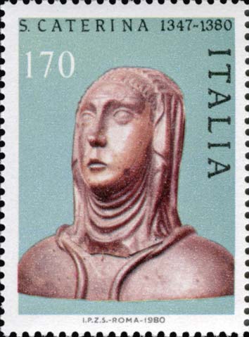 Francobollo Ritratto di Santa Caterina -  1980