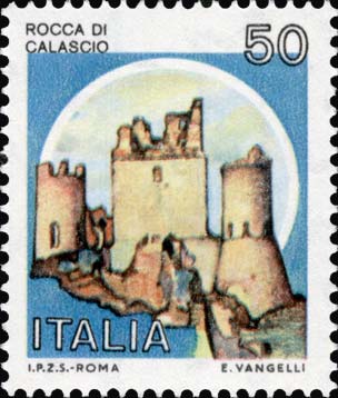 Francobollo Rocca di Calascio, a L'Aquila -  1980