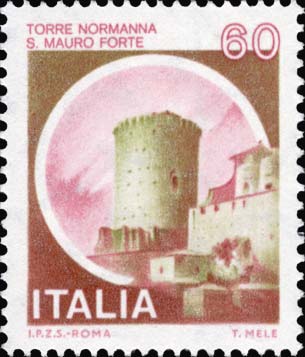 Francobollo Torre Normanna di San Mauro Forte, a Matera -  1980