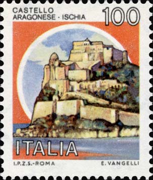 Francobollo Castello Aragonese, ad Ischia -  1980