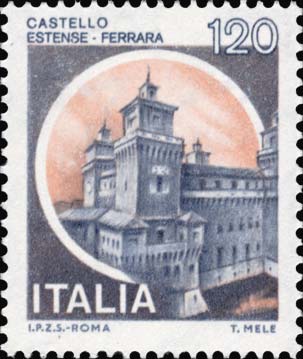 Francobollo Castello Estense, a Ferrara -  1980