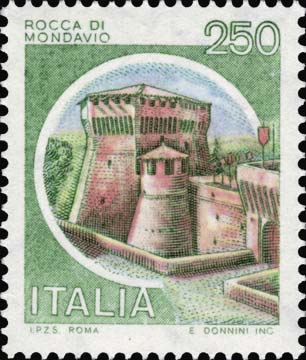 Francobollo Rocca di Mondavio, a Pesaro -  1980