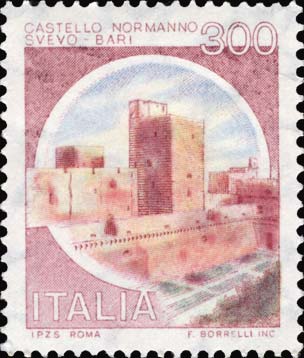Francobollo Castello Manfredonico, a Mussomeli -  1980
