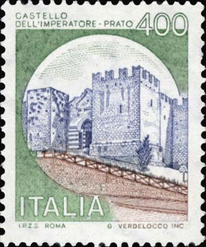 Francobollo Castello dell'Imperatore, a Prato -  1980