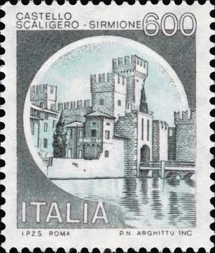 Francobollo Castello Scaligero, a Sirmione -  1980