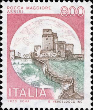 Francobollo Rocca Maggiore, ad Assisi -  1980