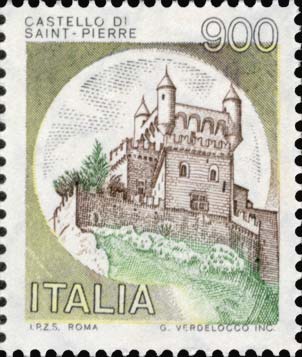 Francobollo Castello di Saint-Pierre, ad Aosta -  1980