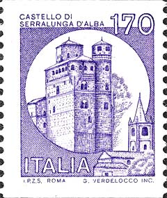 Francobollo Castello di Serralunga d'Alba -  1980