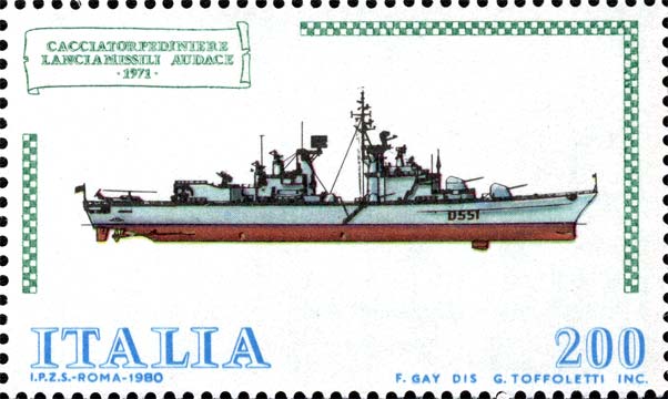 Francobollo Cacciatorpediniere "Audace" -  1980