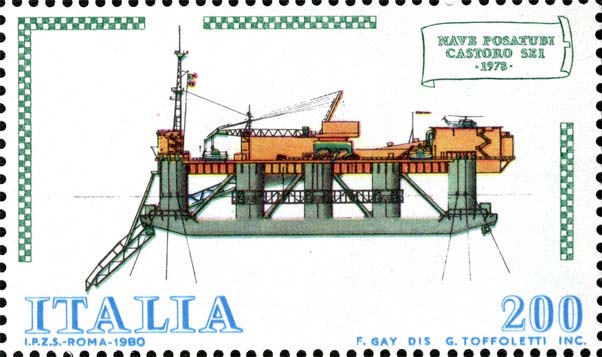 Francobollo Posatubi "Castoro 6" -  1980