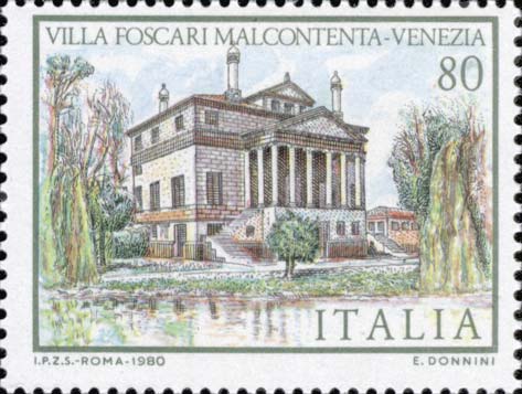 Francobollo Villa Foscari, a Venezia -  1980
