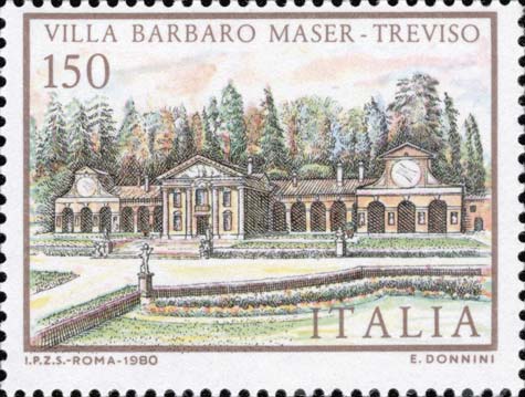 Francobollo Villa Barbaro-Maser, a Treviso -  1980