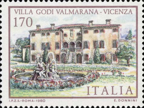 Francobollo Villa Godi Valmarana, a Vicenza -  1980