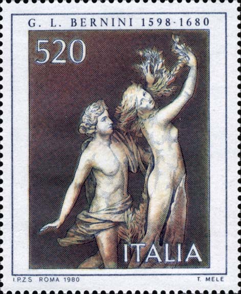 Francobollo Apollo e Dafne, Dipinto di Bernini -  1980