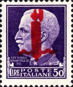 Francobollo Effigie di Vittorio Emanuele III Volta a Sinistra -  1944