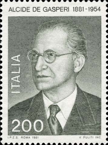 Francobollo Ritratto di Alcide de Gasperi -  1981