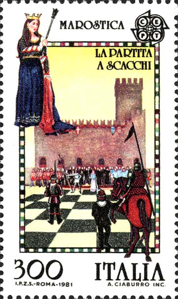 Francobollo Partita a Scacchi di Marostica -  1981