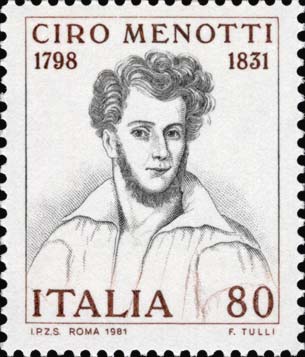 Francobollo Ritratto di Ciro Menotti -  1981