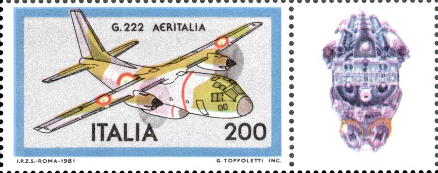 Francobollo Aereo G 222 Aeritalia -  1981