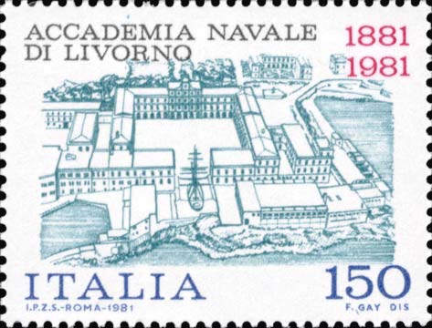 Francobollo Accademia di Livorno -  1981