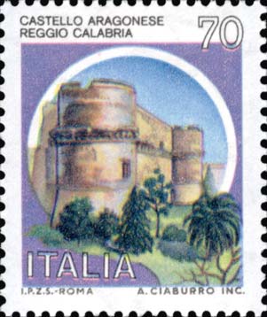 Francobollo Castello Aragonese, a Reggio Calabria -  1981